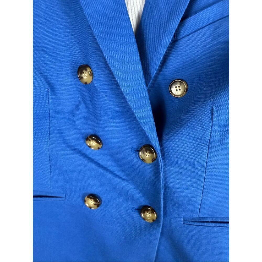 Talbots Bright Blue Linen Jacket- Size 6P - Picture 4 of 7